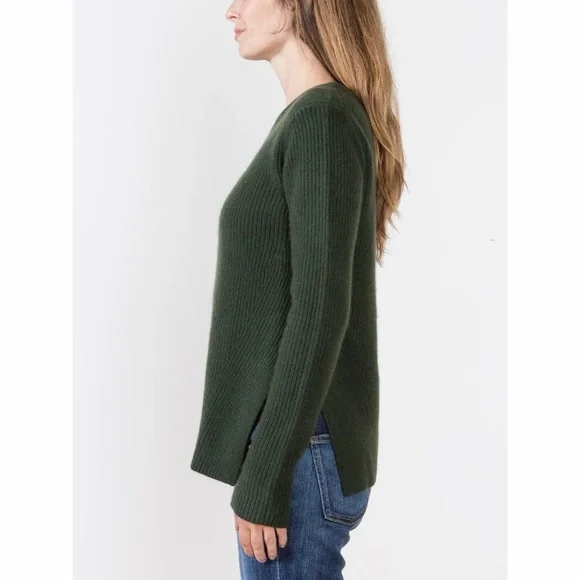 Doffer Boys Angle Fisherman Crew Neck Cashmere Sweater Forest Green Medium